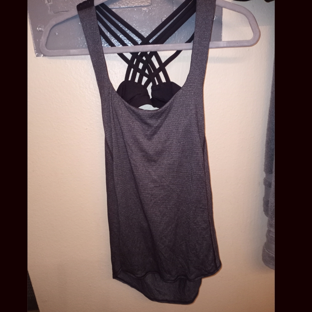 Lululemon racerback tank top size 2 black gray